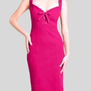 DIANE von FURSTENBERG Heronette Lace Up Bodycon Dress Pink Size 8